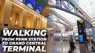 Walking NYC  Penn Station to Times Square amp Grand Central Terminal July 2021 [upl. by Nuriel]