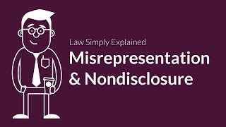 Misrepresentation and Nondisclosure  Contracts  Defenses amp Excuses [upl. by Valerie188]