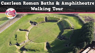 CAERLEON ROMAN BATHS amp AMPHITHEATRE WALES  Walking Tour  Pinned on Places [upl. by Zetniuq863]