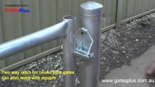 Gate Latch 2 way for round pipe and square [upl. by Nwahsram755]