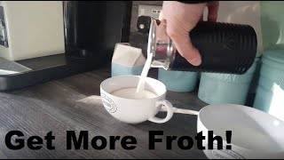 How to Get More Froth from Your Nespresso Coffee Aeroccino  Nespresso tips and help [upl. by Ahsinat]